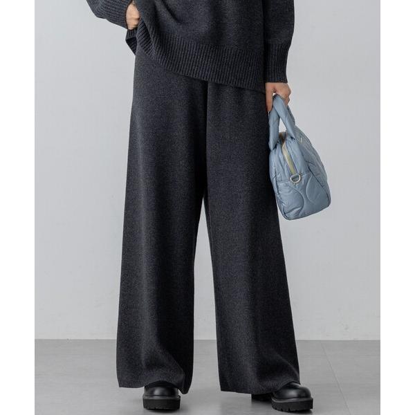 ワイドパンツ パンツ カシミヤブレンド ニット パンツ レディース