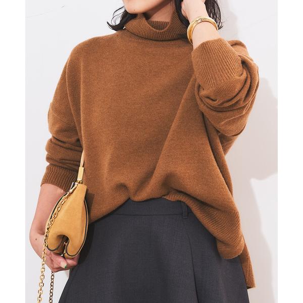 ニット セーター カシミヤMIXハイネックプルオーバー レディース