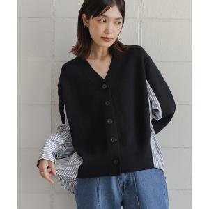 カーディガン バックスストライプニットカーディガン レディース