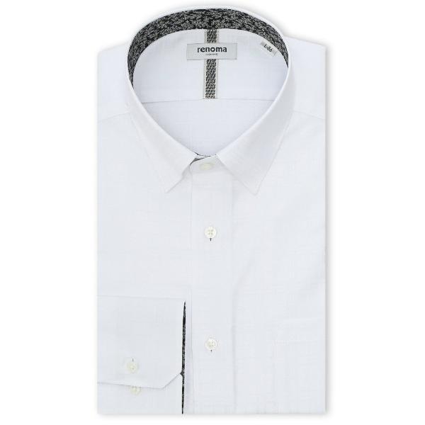 フォーマル シャツ 「綿混 イージーアイロン」レノマ オム スナップダウン ビジネスドレス長袖シャツ...