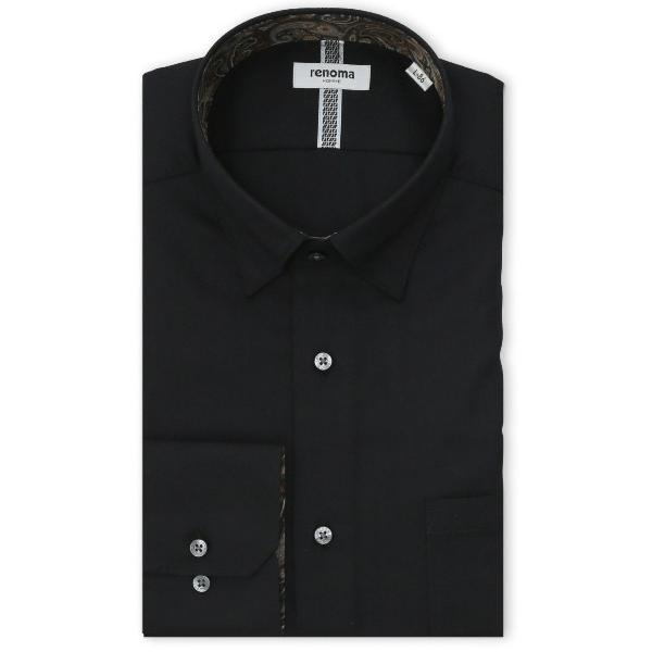 フォーマル シャツ 「綿混 イージーアイロン」レノマ オム スナップダウン ビジネスドレス長袖シャツ...