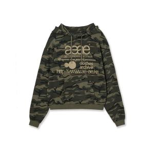 AEAE 迷彩 パーカー S aeae パーカー WEB LOGO CROP HOOD ZIP UP レディース メンズ