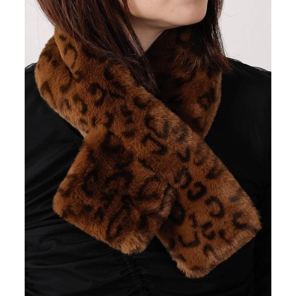 マフラー ストール レオパード柄ティペット レディース