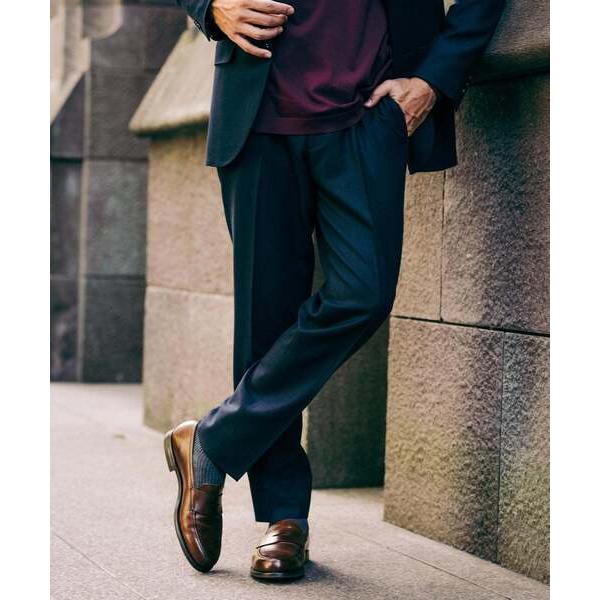 スラックス SUPER 120’s ウールサキソニー テーパードパンツ「セットアップ着用可能」 メン...
