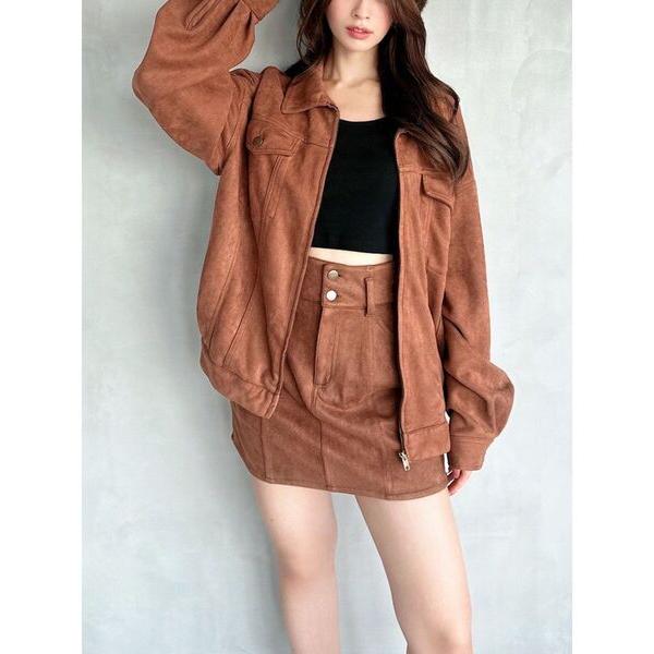 ブルゾン アウター ラウンドネスオーバーブルゾン「セットアップ着用可能」 レディース