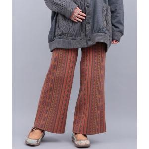 パンツ キカ柄ニットパンツ レディース