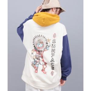 tシャツ サンフェイスプリントスウェットプルパーカー レディース