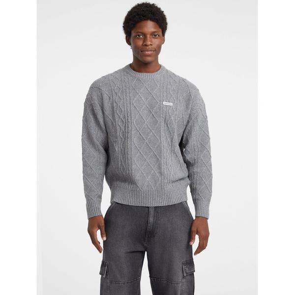 セーター ニット GUESS JEANS Long Sleeves Crew Neck Cable ...