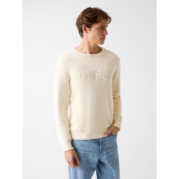 セーター ニット Long Sleeves Crew Neck 3D GUESS Logo Swea...