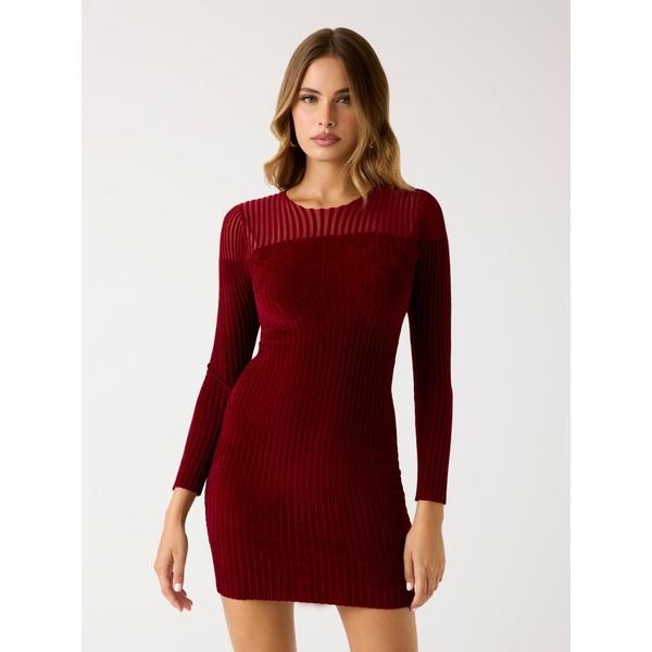 ワンピース Long Sleeves Crew Neck Rowena Rib Chenille D...