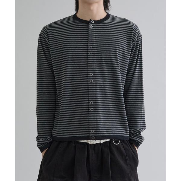 カーディガン Crew neck snap button cardigan / クルーネックスナップ...