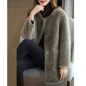 コート アウター ボアライクノーカラーコート レディース