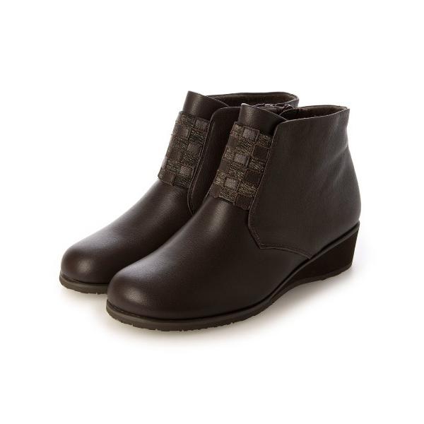 ブーツ 「防滑」「3E」デザインゴアショートブーツ レディース