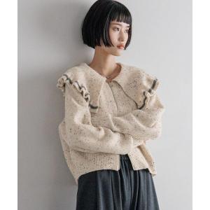 ニット セーター フリルＺＩＰカーディガン　581123 レディース