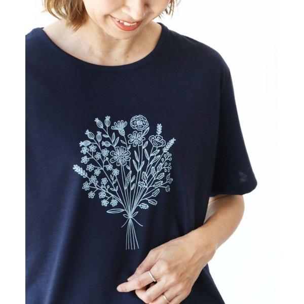 tシャツ 北欧の香漂う花束トップス レディース
