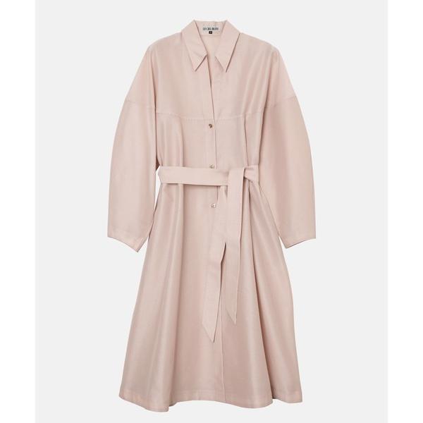 コート アウター オーガンザベルテッドシャツドレス / Organza Belted Shirt D...