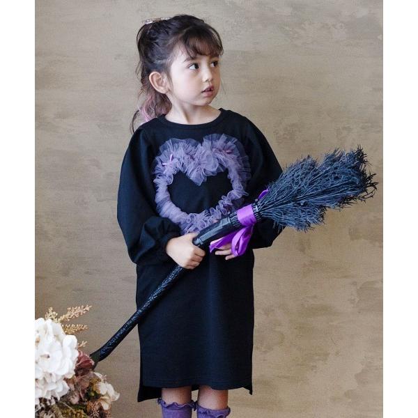 ワンピース ムラサキ ハートワンピース キッズ 子供服 女の子