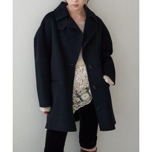 コート アウター ビッグカラーリバーミディコート レディース