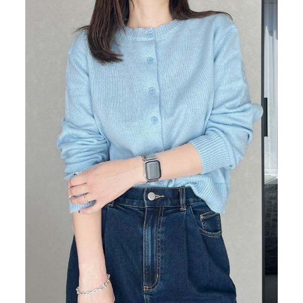 カーディガン クルーネックニットカーディガン レディース
