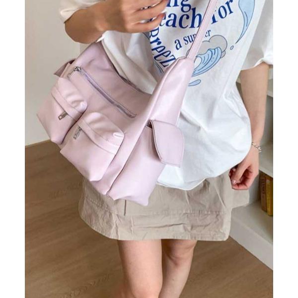 ショルダーバッグ バッグ 多機能ポケット付き ナイロンショルダーバッグ レディース