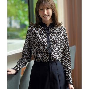 ブラウス シャツ 「モデル美香×DRESSTERIOR」コラボレーション オーバーラップサークルブラウス レディース