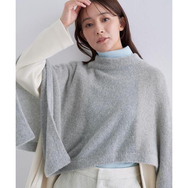 ニット セーター 「エアリー素材」ブークレケープポンチョ レディース