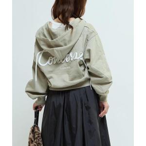 パーカー BACK SPINDLE LOGO ZIP HOODIE レディース