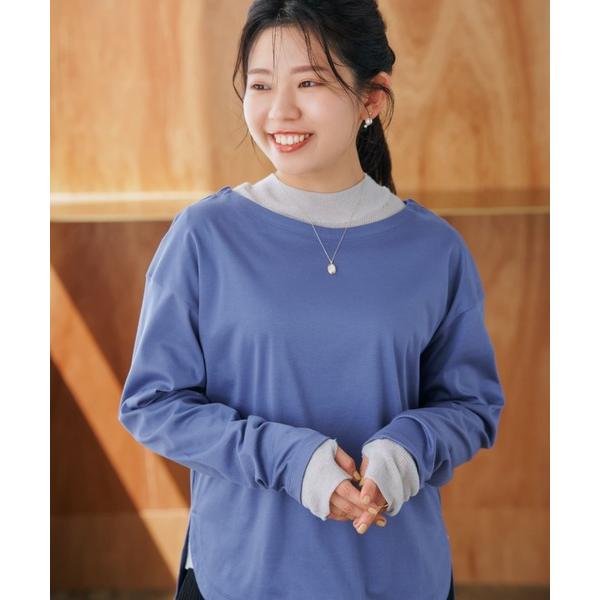 tシャツ ボートネックシャツテールロングTシャツ 「低身長・小柄女性」 レディース