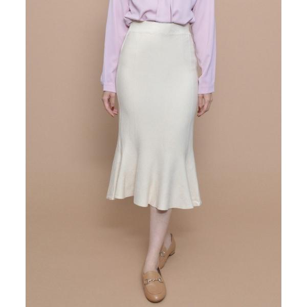 スカート 「＆soiree」ミドル丈マーメイドニットスカート