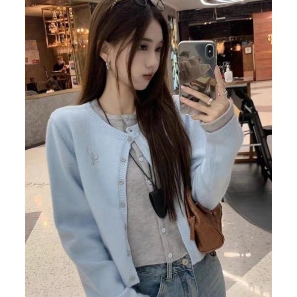 カーディガン レイヤード風デザインカーディガン レディース