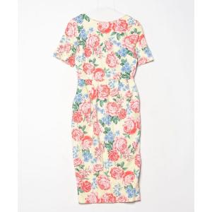 「asos」 花柄半袖ワンピース 2 イエロー レディース