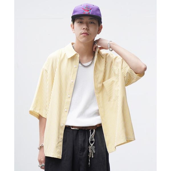 「INTER FACTORY」 半袖シャツ LARGE イエロー メンズ