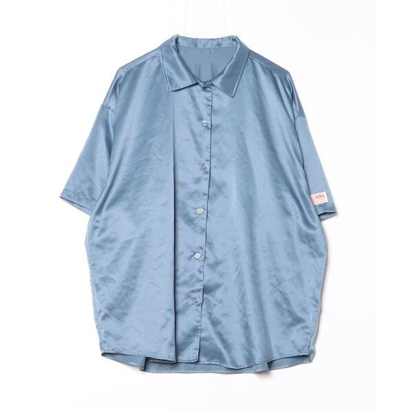 「Java」 半袖シャツ LARGE ブルー レディース