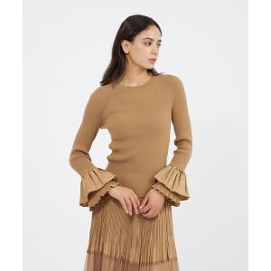 ニット セーター タフタスリーブニット プルオーバー レディース