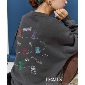 トレーナー スウェット 別注 PEANUTS/ピーナッツ バック 全刺繍 スウェット レディース