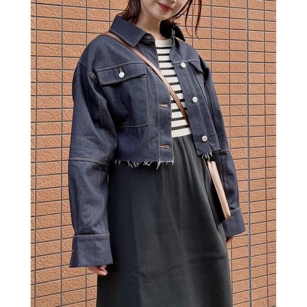 デニムジャケット gジャン 「＆soiree」デニムクロップドジャケット レディース