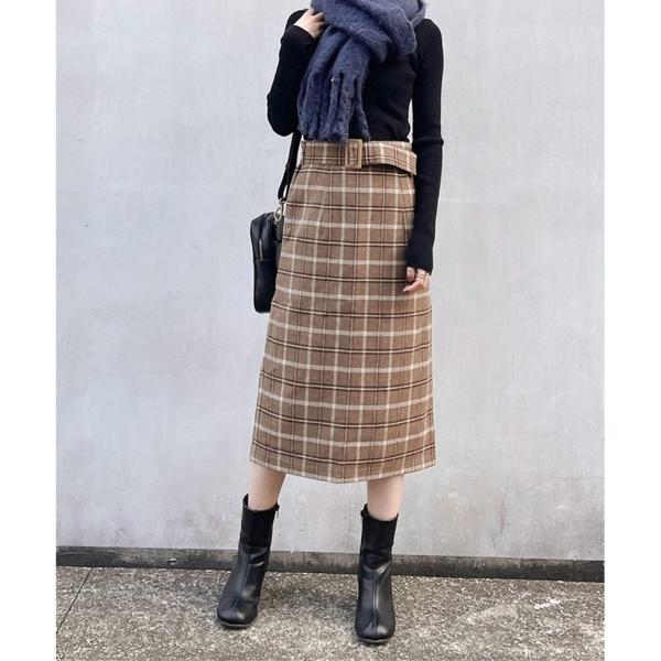 スカート 「spiritoso」チェック柄タイトスカート