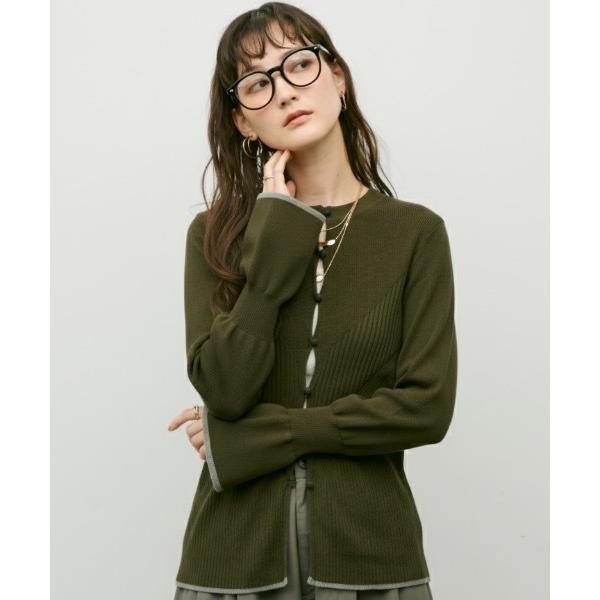 カーディガン Flared sleeve color pattern cardigan / フレアス...