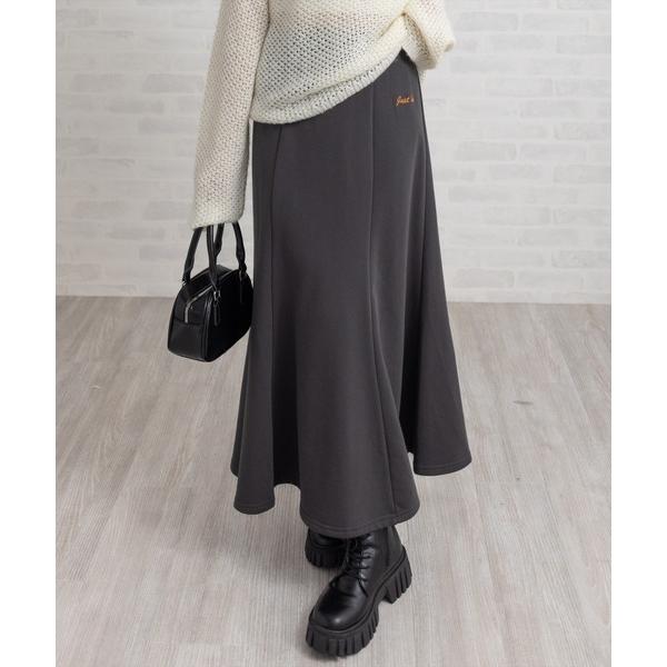 スカート スウェットワンポイント刺繍入りマーメイドスカート「カジュアル 着回し抜群 大人」
