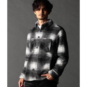 シャツ Wパッチポケット チェックシャツブルゾン メンズ