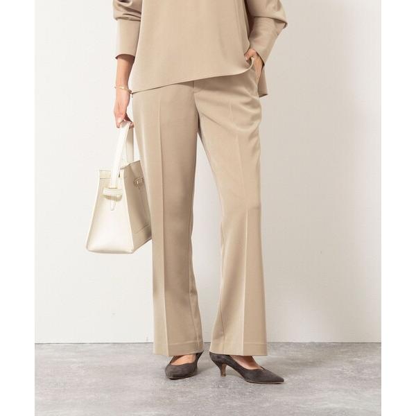 パンツ 「セットアップ対応」ウォッシャブルストレッチギャババックスリットパンツ レディース