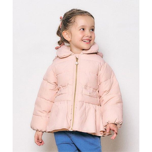 ダウン アウター 「洗える」ペプラム中綿アウター キッズ 子供服 女の子