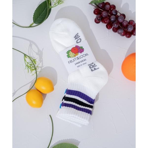 靴下 Q FTL アメリブラインショート / レディース / クォーター丈ソックス / ラインソック...