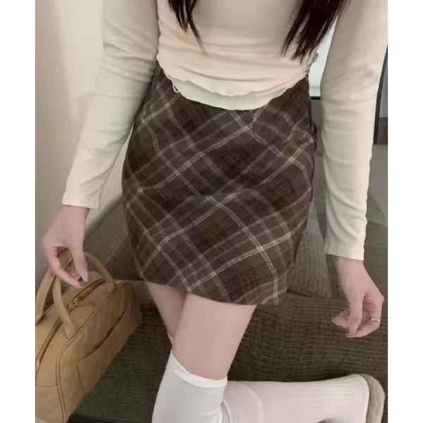 スカート 「 IMARI / イマリ 」 メイラード ストレート チェックミニスカート / ミニスカ...