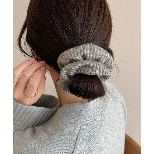 シュシュ シュシュ 編み 秋冬 ニットヘアゴム