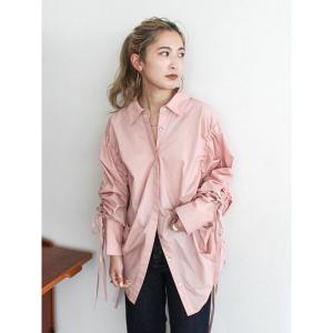ブラウス シャツ ギャザーデザインルーズシャツ レディース