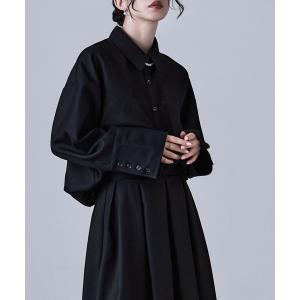 ブラウス シャツ ヘザーツイルバルーンシャツ レディース
