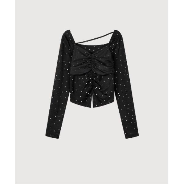 tシャツ Mesh Ribbon Dots Top レディース