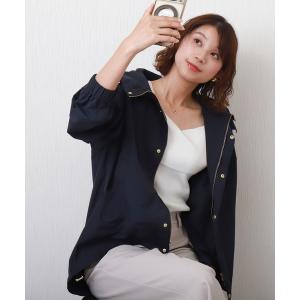 マウンテンパーカー ウインドブレーカー 「NC撥水加工」裾ドロストミドル丈マウンテンパーカー レディース