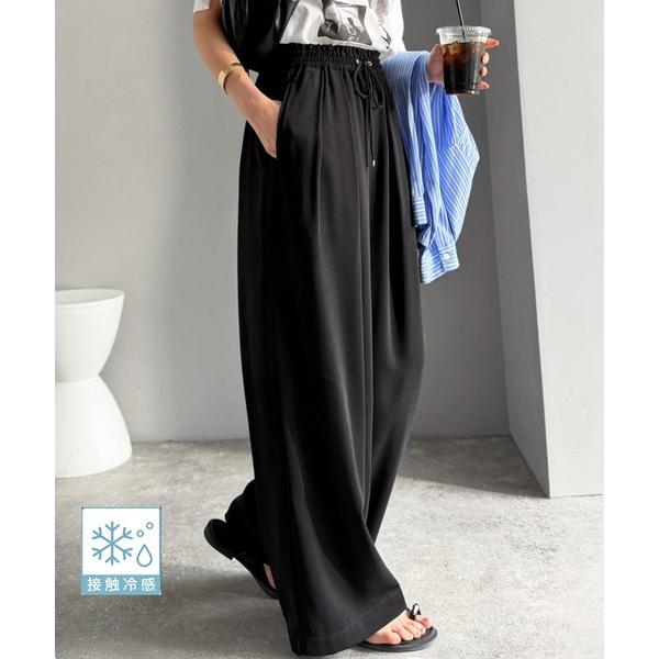 スラックス パンツ 「接触冷感機能付き」蒸し暑い日もひんやり快適着心地ときちんと見えを両立。 イージ...